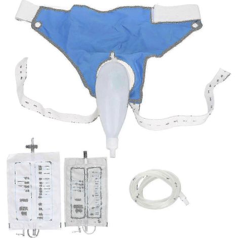 Poche à urine portable avec cathéter urinaire, 1000 ml ou 2000 ml, pour hommes, personnes âgées et patients alités souffrant d'incontinence urinaire.