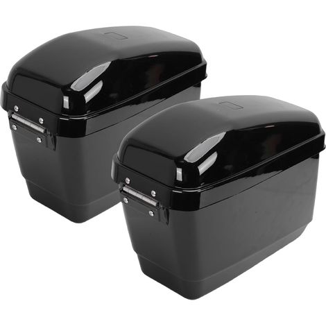 Sacoches Rigides Universelles Noires Brillantes pour Moto, 45l, étanches, Kit de Montage Verrouillable pour, Adaptées aux Croiseurs (1/5)