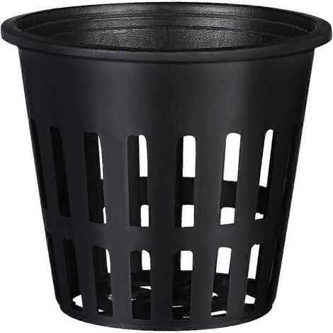 Yardwe Lot de 40 pots en filet pour culture hors-sol, bassins hydroponiques en plastique à mailles fines, contenants pour plantes succulentes, pots pour cactus et supports à fleurs (noir)-5.00X5.00X5. (1/3)
