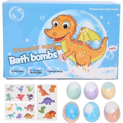 Boules de bain à bulles joyeuses, jouets pour enfants, jouets dinosaures, boules de bain avec beaucoup de bulles, boules de sel de bain (1/5)