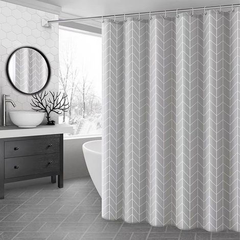 Ensemble Rideau de Douche à Partition - Moderne Abstrait Imperméable et Anti-Moisissure - Tissu Étanche (1/5)
