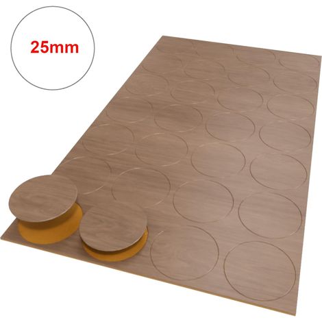 36x Cache vis adhésif autocollant diamètre 25mm protection bouchon trou obturateur meuble table chaise maison, Papier kraft