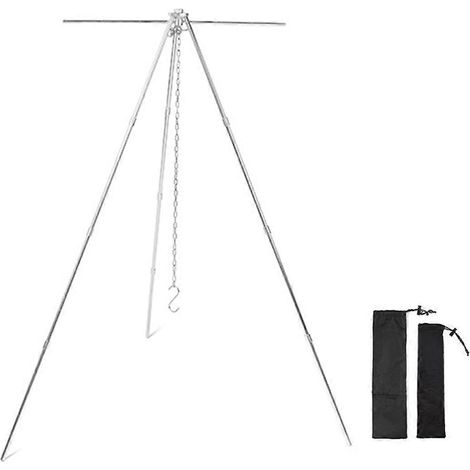 Support de rangement trépied en alliage d'aluminium argenté pour extérieur --- (1/5)