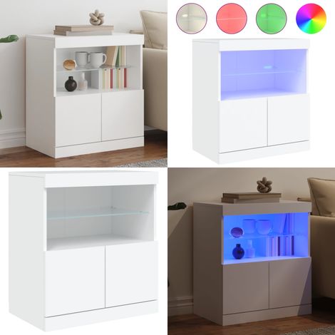 Sideboard mit LED-Leuchten Weiß 60x37x67 cm - Schreibtisch - Wohnzimmermöbel - Sideboard - Regal - TV-Stand - Home & Living (1/5)