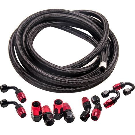 AN8 Carburant Ligne Huile Kit de raccords Tuyau de carburant tressé 5M/16.4 Feet (1/5)