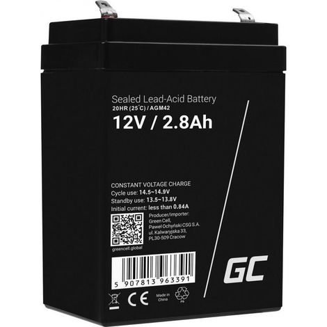 Green Cell AGM42 batería recargable industrial Sealed Lead Acid (VRLA) 2800 mAh 12 V (1/4)