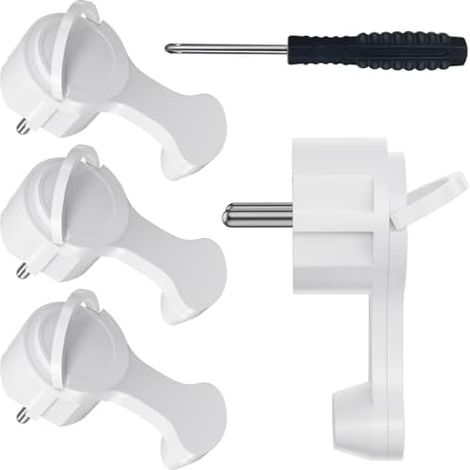 [4 Pièces] Fiche électrique Schuko, Fiche Extra-Plate à Contact de Protection Coudée avec Poignée Rabattable, 250V 16A pour Câbles Jusqu'à 3x1,5 mm² Fiche Plate Eurostecker, Blanc (1/5)