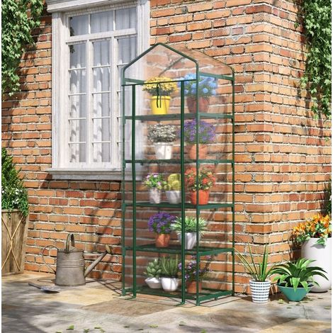 Mini serre 69x49x193 cm en plastique transparent, gain de place pour jardin FloraGrace (1/5)