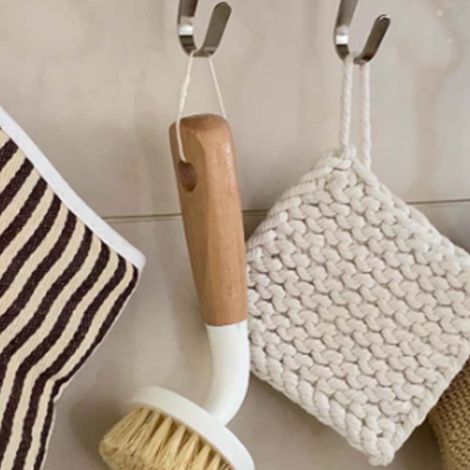 Haushaltsküchenbürsten, multifunktionale Reinigungsbürsten aus Holz, Topfbürsten aus weichem Sisal. (1/5)