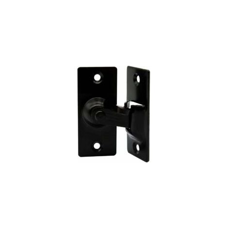Cerradura de acero inoxidable de 90 grados con ángulo recto, para puertas, ventanas y puertas correderas de madera (negra) - Crezuo