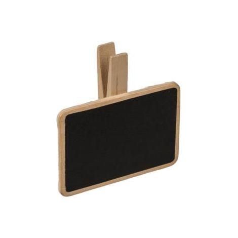 Petite ardoise - Noir - A clipser - Avec pince - Bois - 7x5x3 cm (1/2)