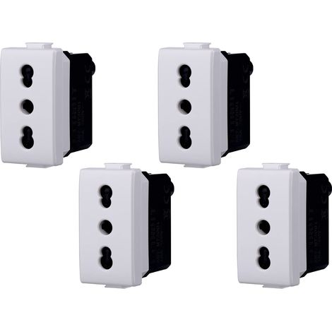 gloca Set 4 Prese Bipasso Bivalenti 2P+T 16A Compatibili Con Serie Matix