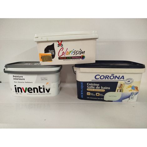 Lot de 3 - CORONA V33 INVENTIV - Peintures intérieures - Satin et Velours - Haute résistance et lessivable - Voir photos (1/4)