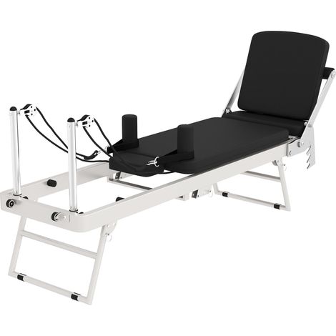 Machine Reformer Pilates Pliable Système Hybride 4 Ressorts & 5 Cordes Silencieux Acier 195 x 56 x 88 cm Blanc (1/5)