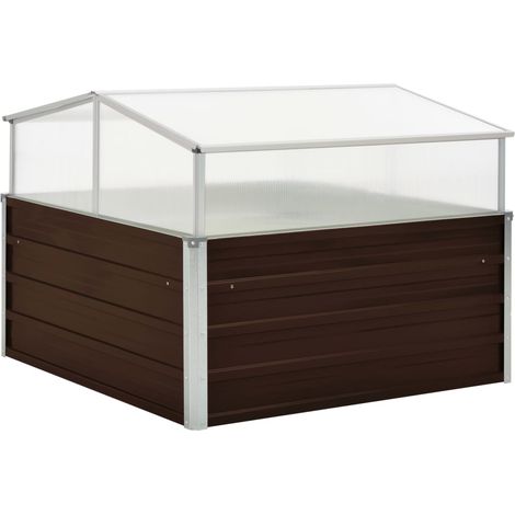Serra 100 x 100 x 85 cm acciaio zincato marrone 020001738
