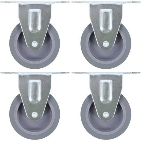 4 roulettes fixes, 75 mm