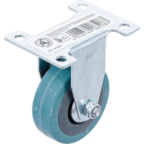 Roue Fixe Caoutchouc D.50 mm - Socle à Visser - Résistante et Pratique, Roulement - D-Work (1/5)