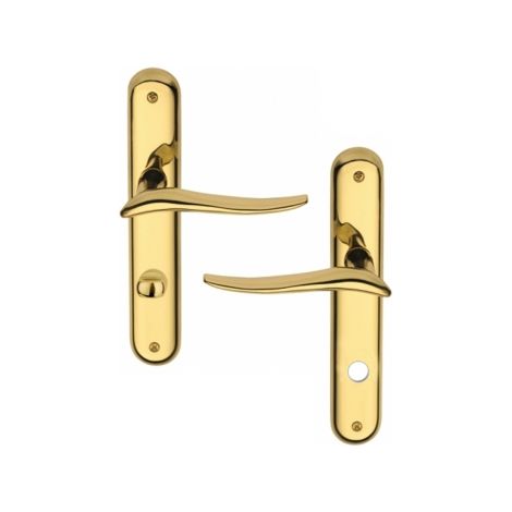 Ouvre&Déco – Poignée de porte intérieure design en laiton poli HIGH COAT sur plaque Conda/Déconda entraxe 195 mm, MARISA (1/2)