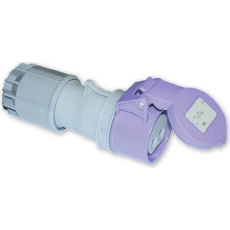 Presa per bassissima tensione, 24V, 2P, 16A, IP54, viola - Rosi 9011 (1/2)