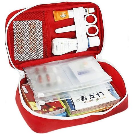 Leerer, tragbarer und wasserdichter Erste-Hilfe-Kasten, Notfalltasche für Zuhause, Büro, Schule, Sport und Reisen (Materialien nicht enthalten) (1/2)