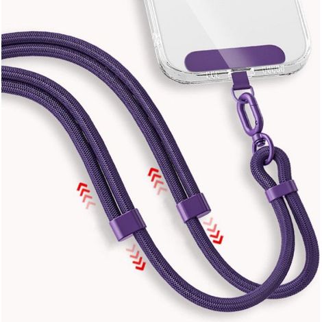 Cordon Telephone Portable - Polyester 7 mm - Réglable 40 à 80 cm - Tour De Cou Téléphone - 1 Pièce (1/5)