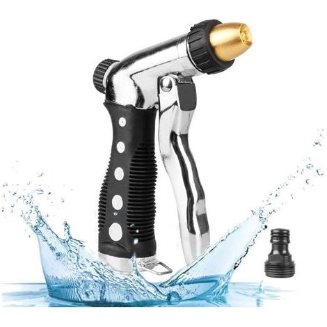 Pistolet d'arrosage à Haute Pression,Pulvérisateur de Jardin avec Débit D'eau Réglable & Buse en Laiton pour Lavage de Voiture / Arrosage de Jardin / Douches des Animaux (1/5)