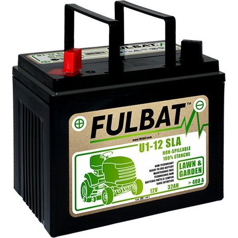 GreenCutter AG 0200248 Fulbat, Batteria per Trattorino al Gel, Sigillata, Pre-Attivata, 12V 32Ah, Polo Positivo Sinistra