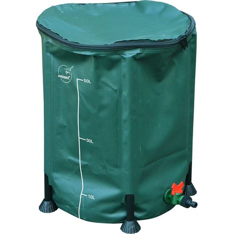 Jardibric – Réserve d'eau souple démontable 50L – Collecteur d'eau de pluie pliable – Matériaux durables – Système de stockage pratique