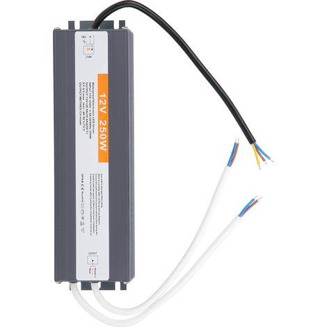 Alimentation étanche 250W pour LED, transformateur 12V DC, entrée AC170-250V, bloc d'alimentation de commutation pour projecteurs et bandeaux lumineux. (1/5)