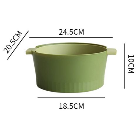 Passoire de Cuisine à Double Couche Détachable, Grande Capacité Profonde, Set de Passoires en Plastique Vert pour Égouttage (1/5)