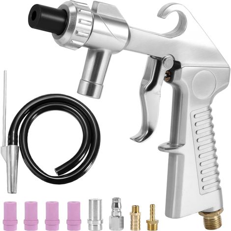 Air Blasting Gun Sandblasting Kit with 1m Rubber Hose, Nozzles in 4 Sizes (4.5/5/6/7mm) and Air Connection for Sandblasting (1/5)