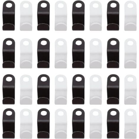 56 Mini-Kaskadenbügel, Verbindungshaken für Kleiderbügel, Platzsparend in Schränken (28 Schwarz, 28 Weiß)