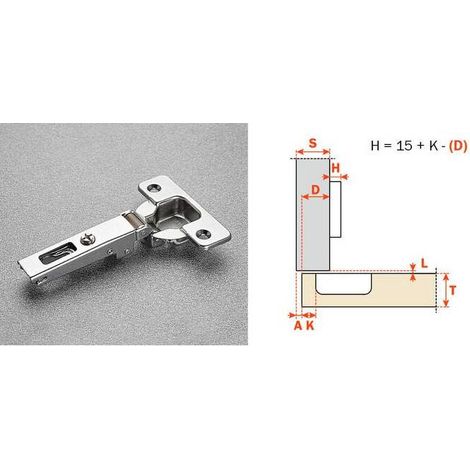50 x SALICE CERNIERA C2A6A99 F35 COLLO BASSO 0 110 GRADI