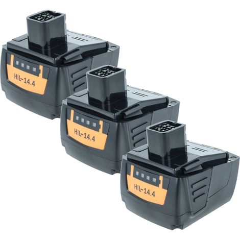 vhbw 3x Akku Ersatz für Hilti 273114, YTB327, B144, B 144/2.6, B144 Li-Ion für Werkzeug (4000 mAh, Li-Ion, 14,4 V)