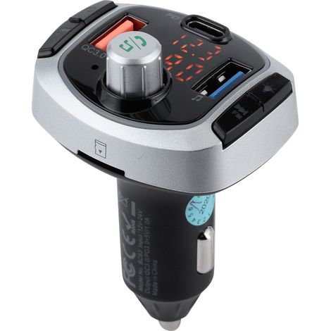 Émetteur FM Bluetooth 5.0, lecteur MP3, appels mains libres, éclairage couleur, double affichage, PD3.0, QC3.0 (1/5)