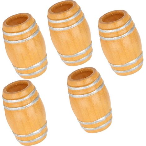 Mini Tonneau à Bière en Bois Vintage 1:12 pour Maison de Poupée - 5 Pièces Décor Miniature (1/5)