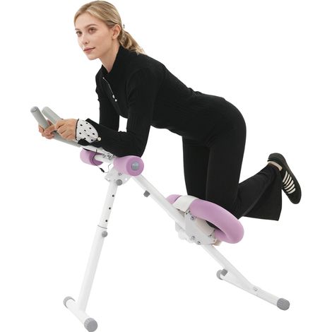 Appareil d'entraînement abdominal à domicile, avec écran LCD, réglable, adapté à la salle de sport à domicile, pliable, avec coussins de protection pour les genoux, violet (1/5)