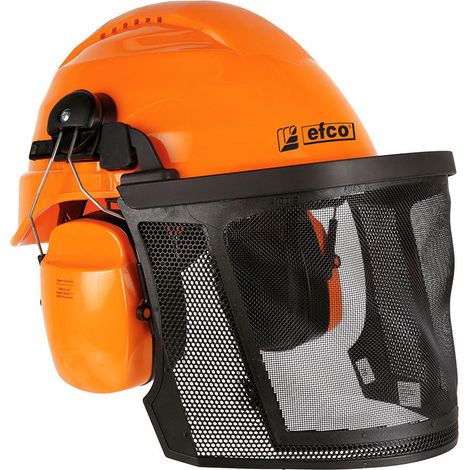 CASCO FORESTALE CON CUFFIE VISIERA IN RETE