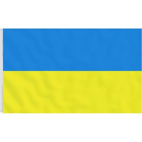 Drapeau ukrainien, avec boutonnières en laiton, 90 x 150 cm (1/5)