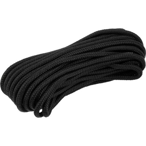 Geflochtenes Polypropylen-Seil 10 mm, 20 m, schwarz