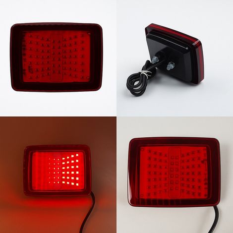 Feu stop-gabarit LED avec 70 diodes LED, 12–24 V, 2 fonctions – stop et feu de position