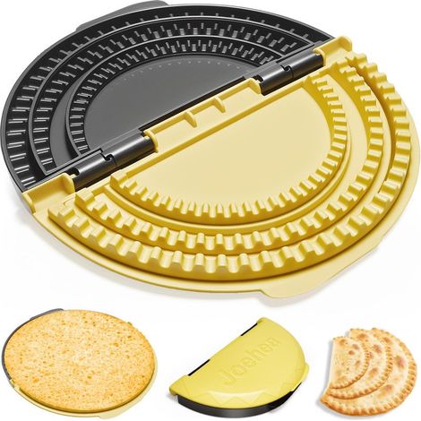 Tortilla-Presse, herausnehmbare und verstellbare Sandwichform für 6-8-10 Portionen, Küchenutensil, schwarz und gelb