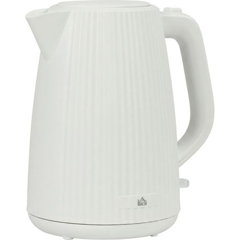 Bouilloire électrique 1,7 L 2200 W avec filtre anticalcaire amovible, arrêt automatique, base pivotante à 360°, couleur crème (1/5)