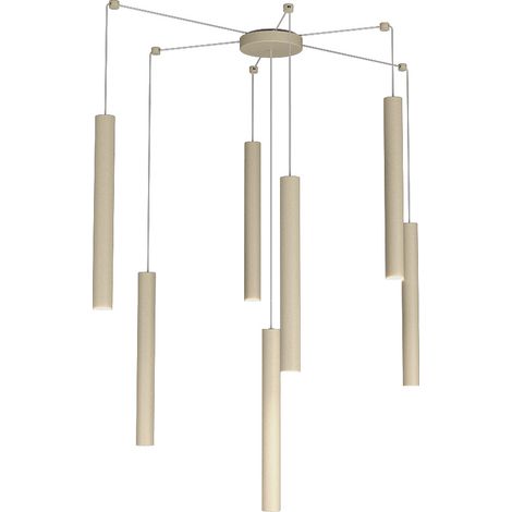 Sospensione Moderna Round Tube Metallo Sabbia 7 Luci Gu10 (1/4)