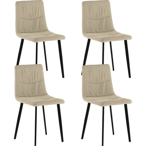 Set 4 Sedie Ariel 46x55x87,5 cm in Tessuto Easy-Clean Beige (1/5)