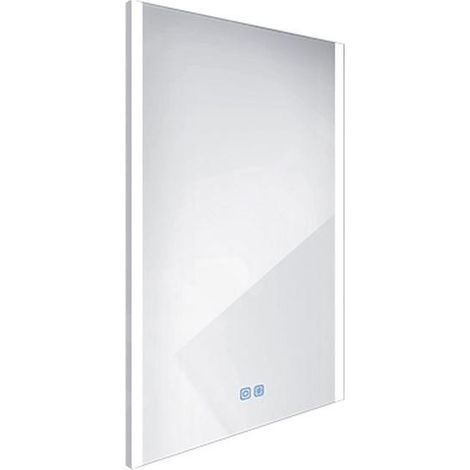 Nimco - Miroir avec éclairage LED, 50x70 cm, touches tactiles, aluminium ZP 11001VX (1/5)