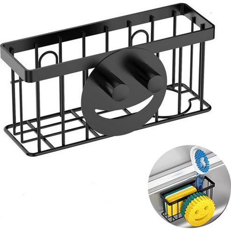 Porte-torchons - Noir - Noir - Organisateur d'évier - Porte-éponges (1/5)