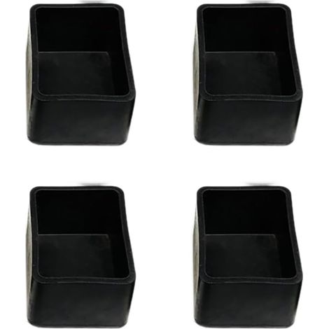 8er-Pack quadratische Stuhlbeinkappen, quadratische Kunststoffstopper, rutschfeste Bodenschoner, verstärkter Bodenschutz, schwarz, 30 x 30 mm