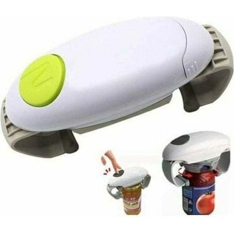 Automatic can opener, one-button electric can opener for the kitchen, ideal for the elderly and people with arthritis, 17.3 x 6.4 cm, green (1/4)