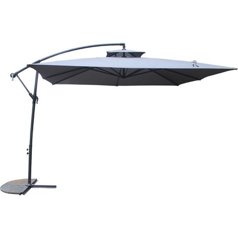 Sonnenschirm  grau versetzt quadratisch 3 x 3 m CAPRI